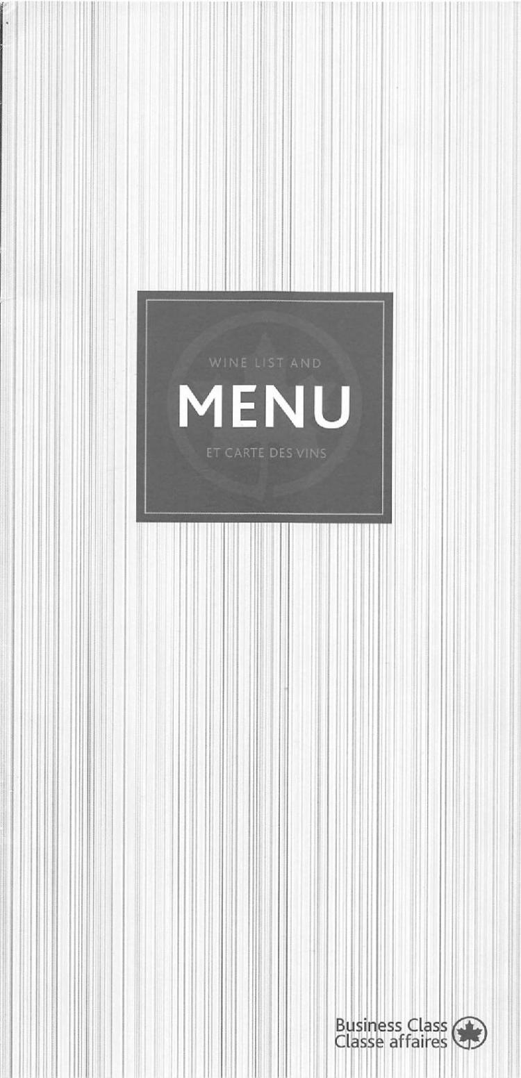 Air Canada Business Class Menu - YYZ to FRA-page-001