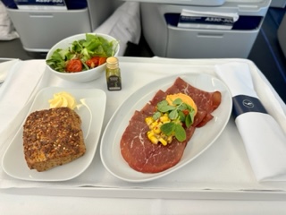 Besaola with Sweet Potato Cream and Sweetcorn Salsa